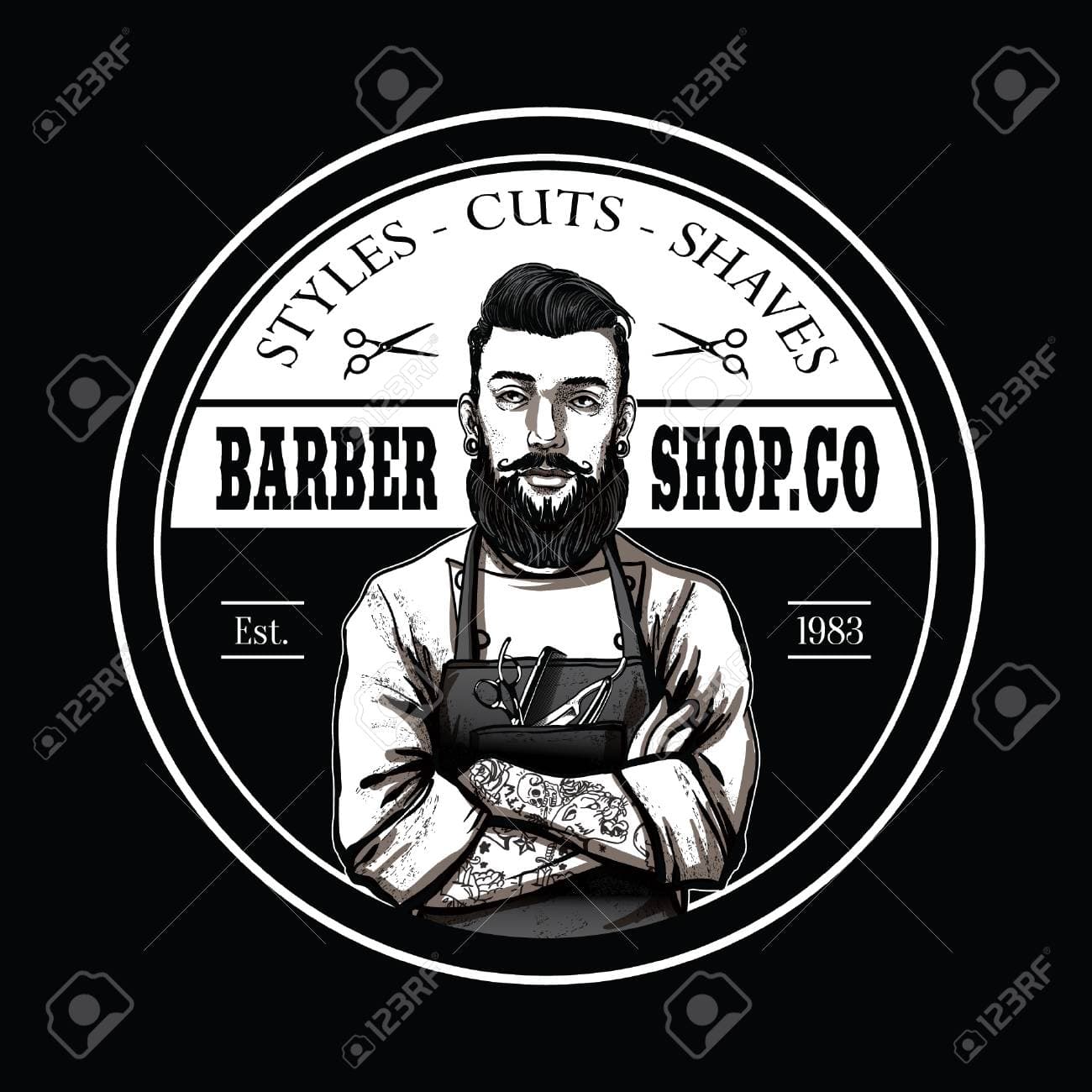 Ying Barbershop logo